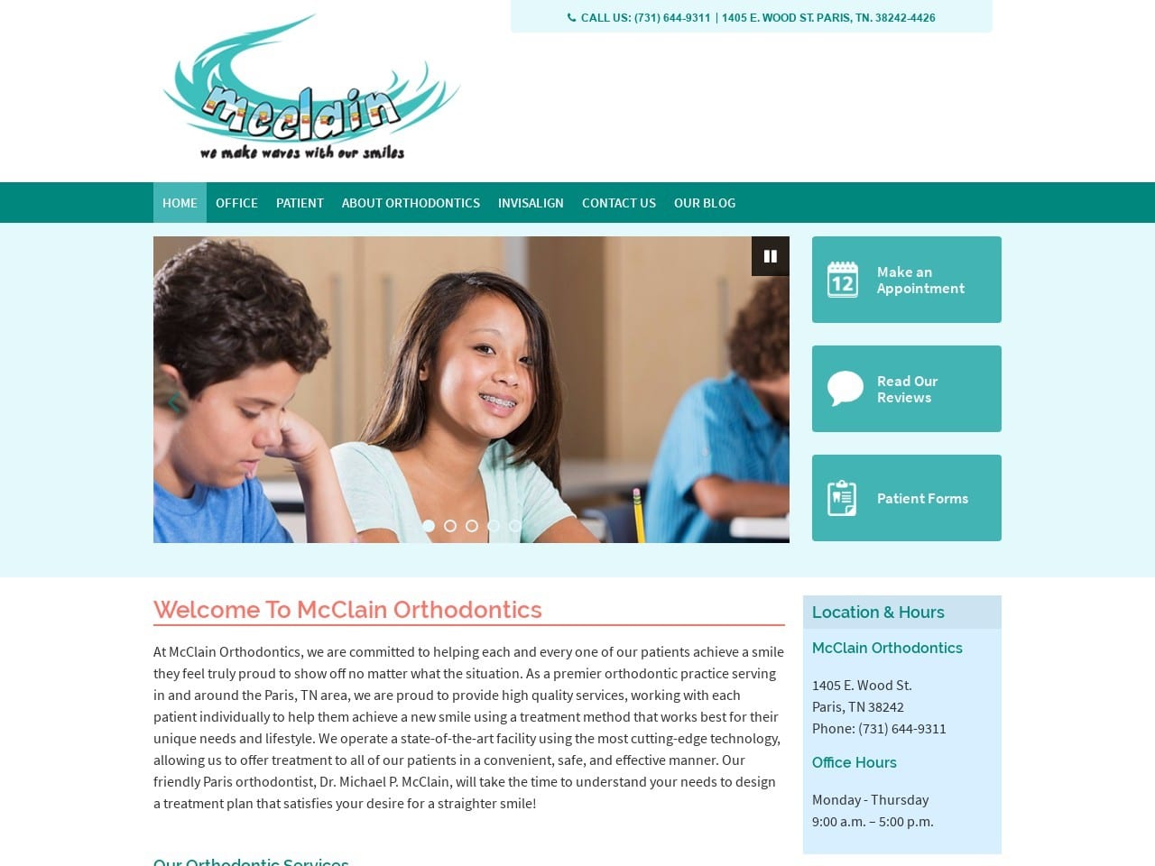 Mc Clain Orthodontics PC Website Screenshot from fabbraces.com