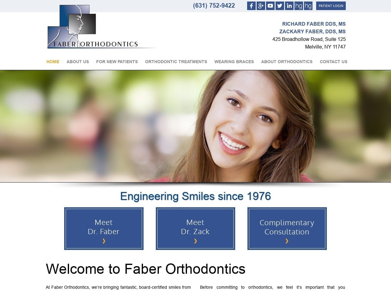 Dr. Zackary T. Faber DDS Website Screenshot from faberortho.com