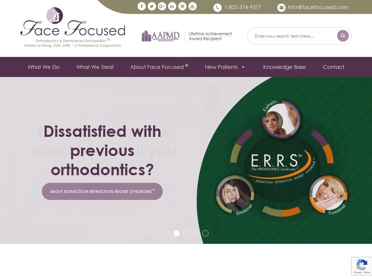 Face Focused Orthodontics Website Screenshot from facefocused.com
