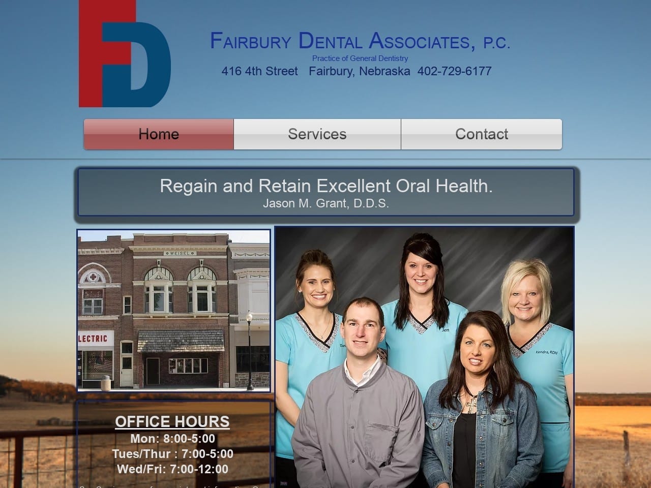 Fairbury Dental Associates Website Screenshot from fairburydental.com