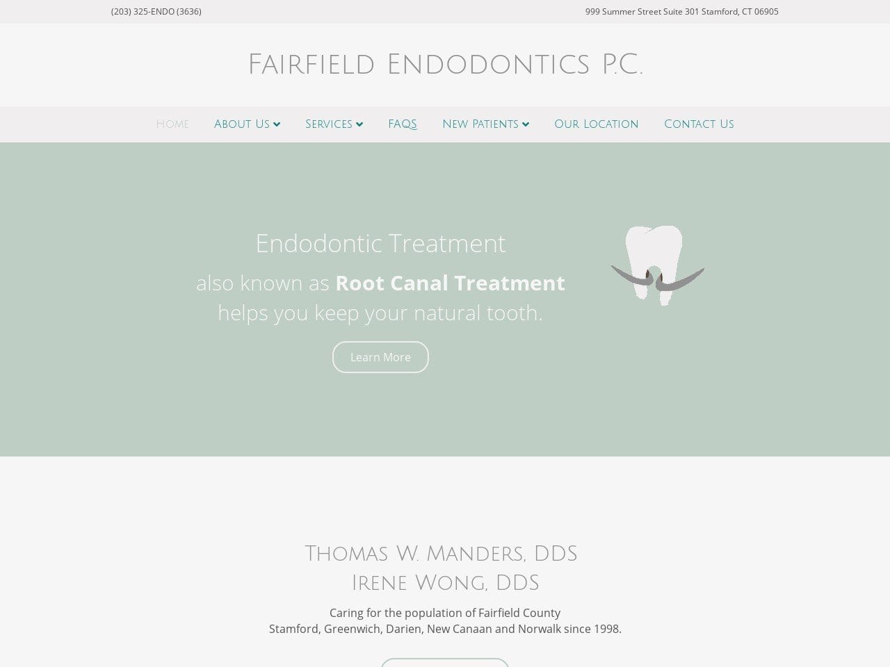 Fairfield Endodontics Manders Thomas W DDS Website Screenshot from fairfieldendo.com