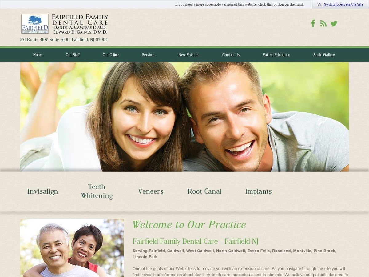 Fairfield Family Dental Care Website Screenshot from fairfieldfamilydentalcare.com