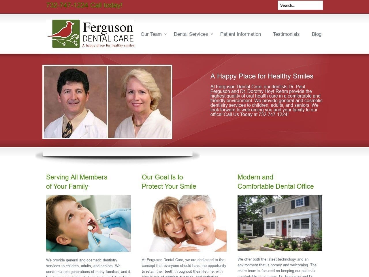 Ferguson Dental Care Website Screenshot from fairhavendentist.com