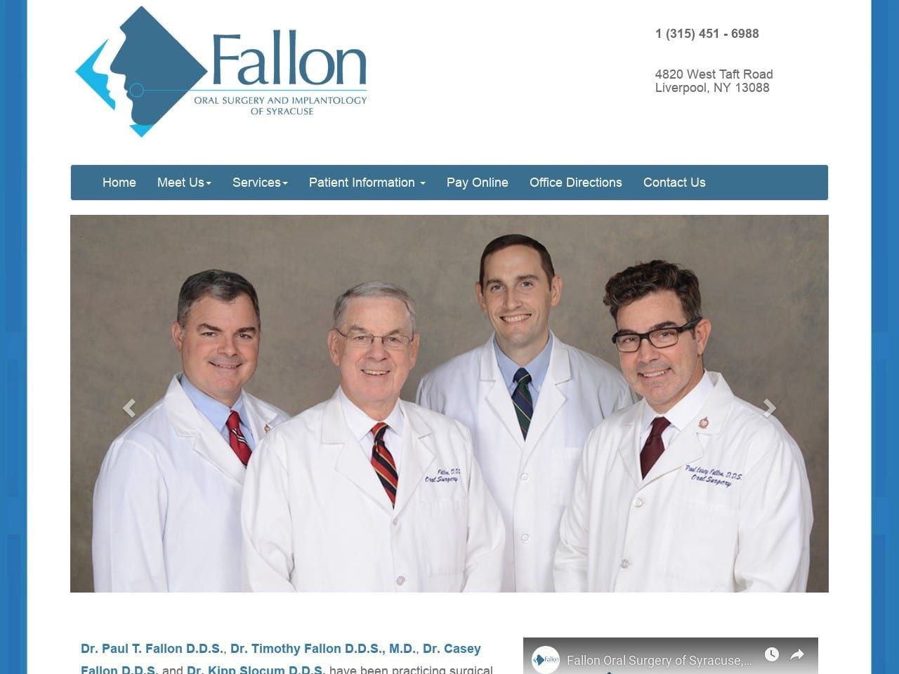 Fallon Oral Surgery of Syracuse Website Screenshot from fallonoralsurgery.com