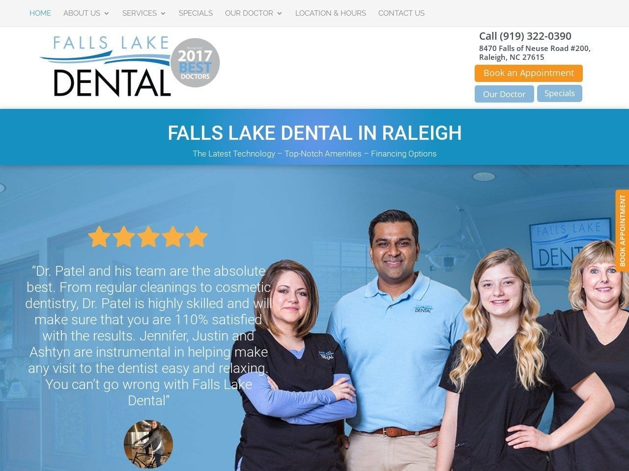 Fallslake Dental Website Screenshot from fallslakedental.com