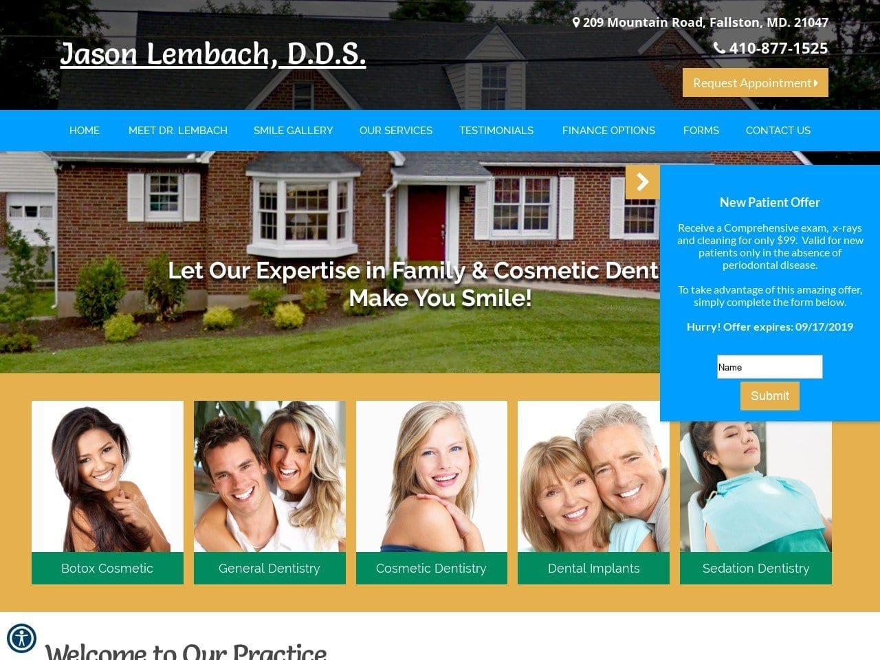 Jason Lembach DDS Website Screenshot from fallstondentist.com