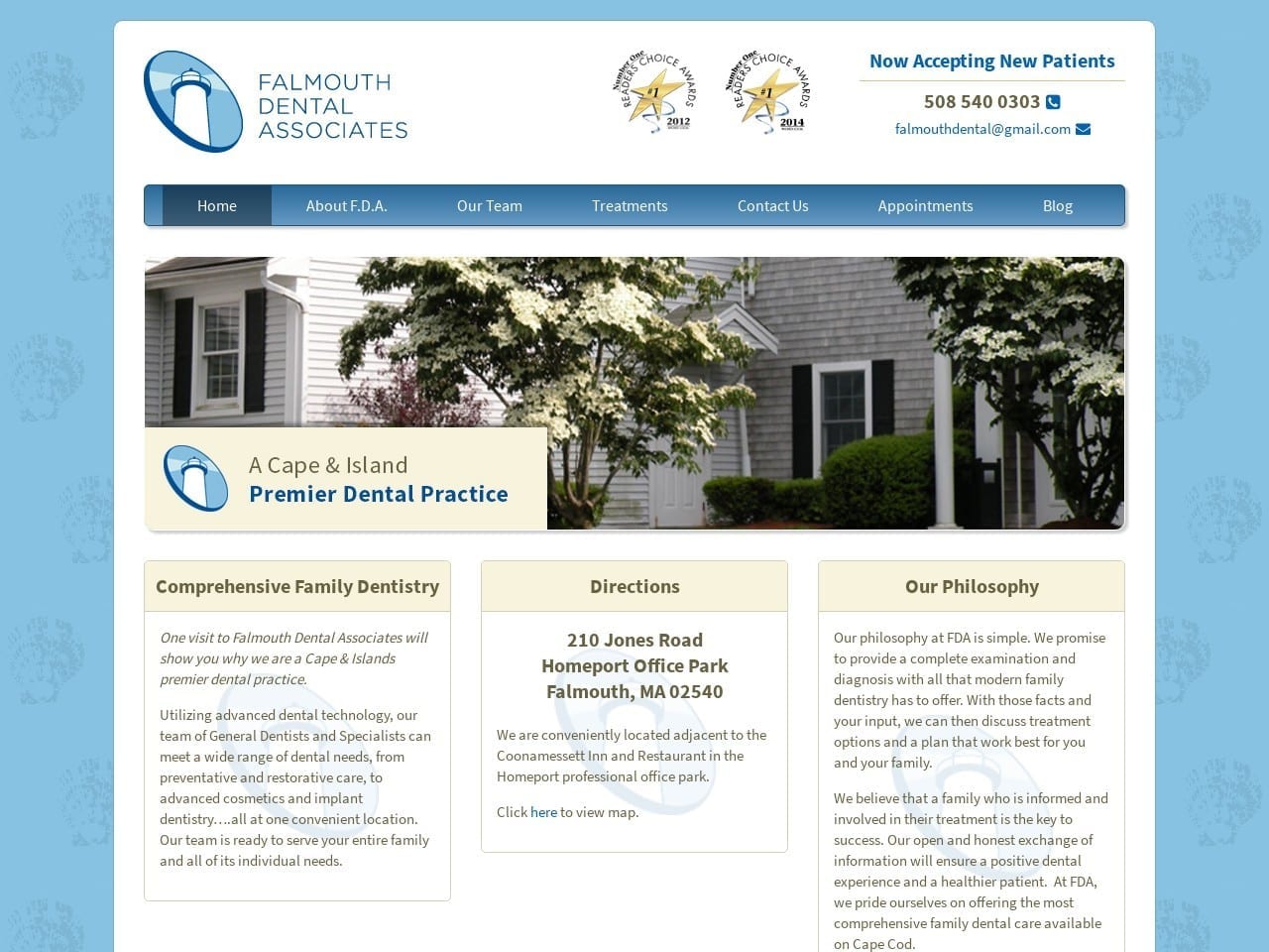 Falmouth Dental Associates Website Screenshot from falmouthdental.com