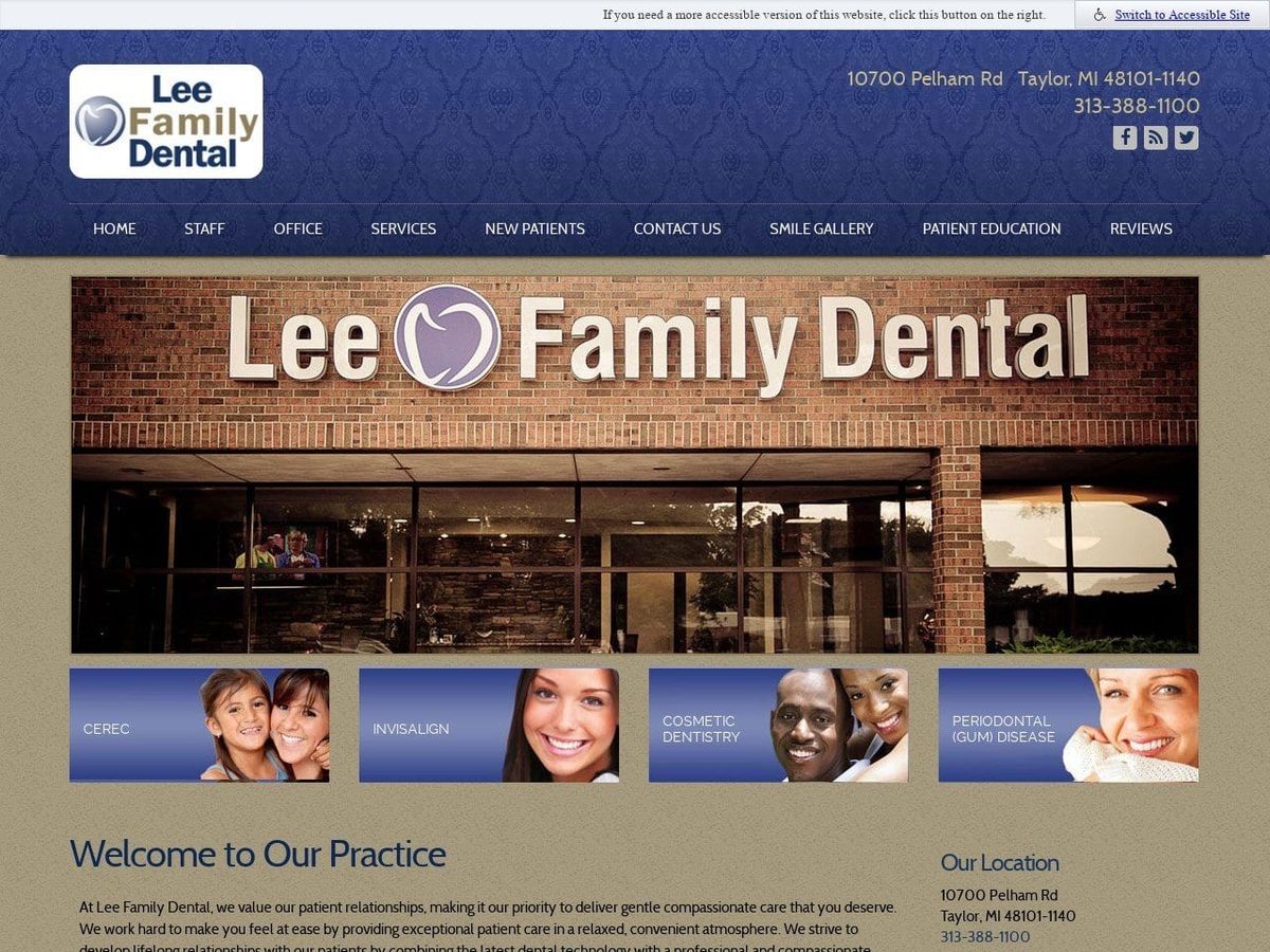 Lee Family Dental Website Screenshot from famileedental.com