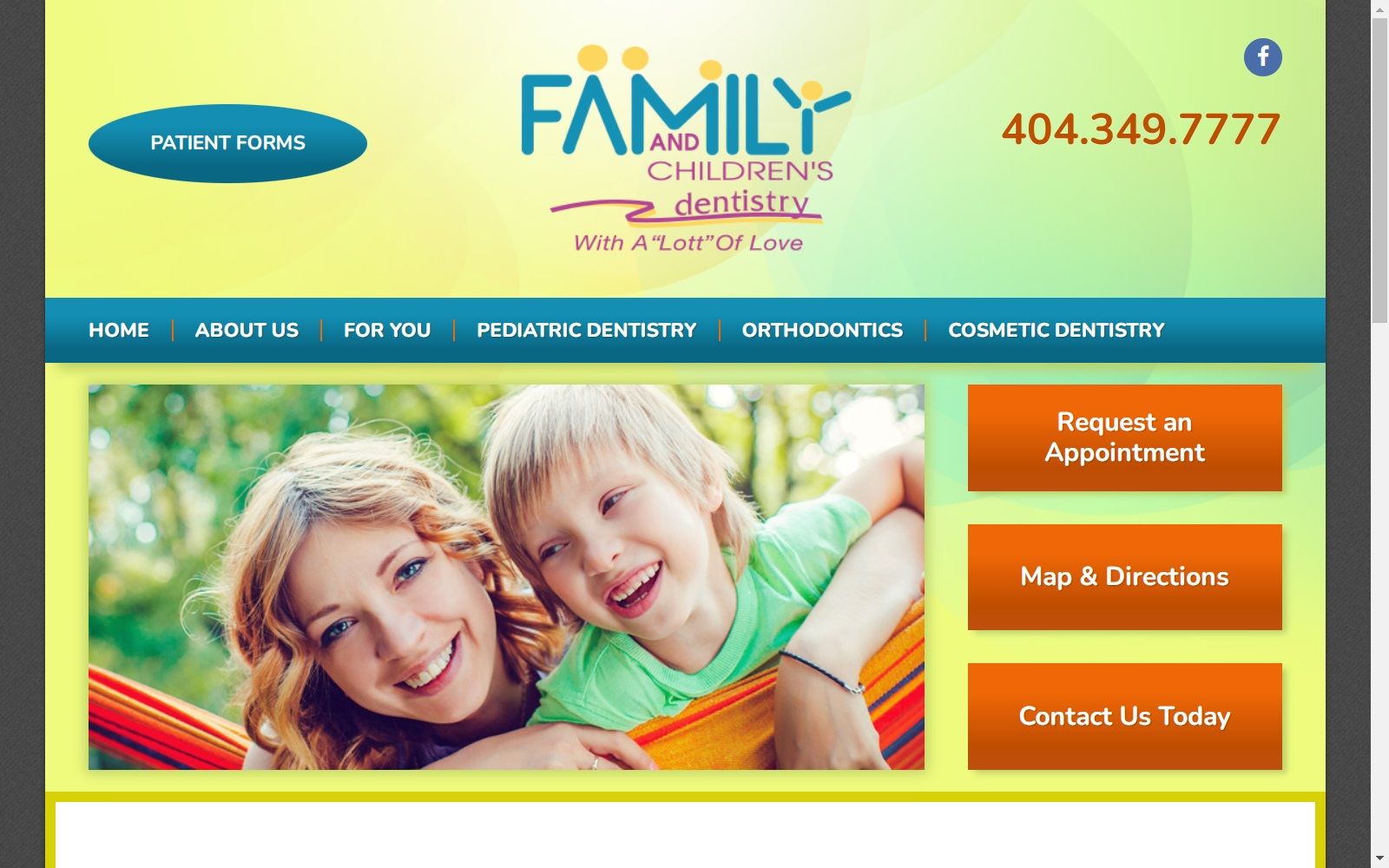 Familyandchildrensdentistry. Com screenshot