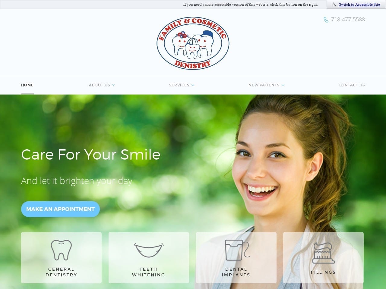 Michelotti Stanislaus Dentist Website Screenshot from familyandcosmeticdentistry.net