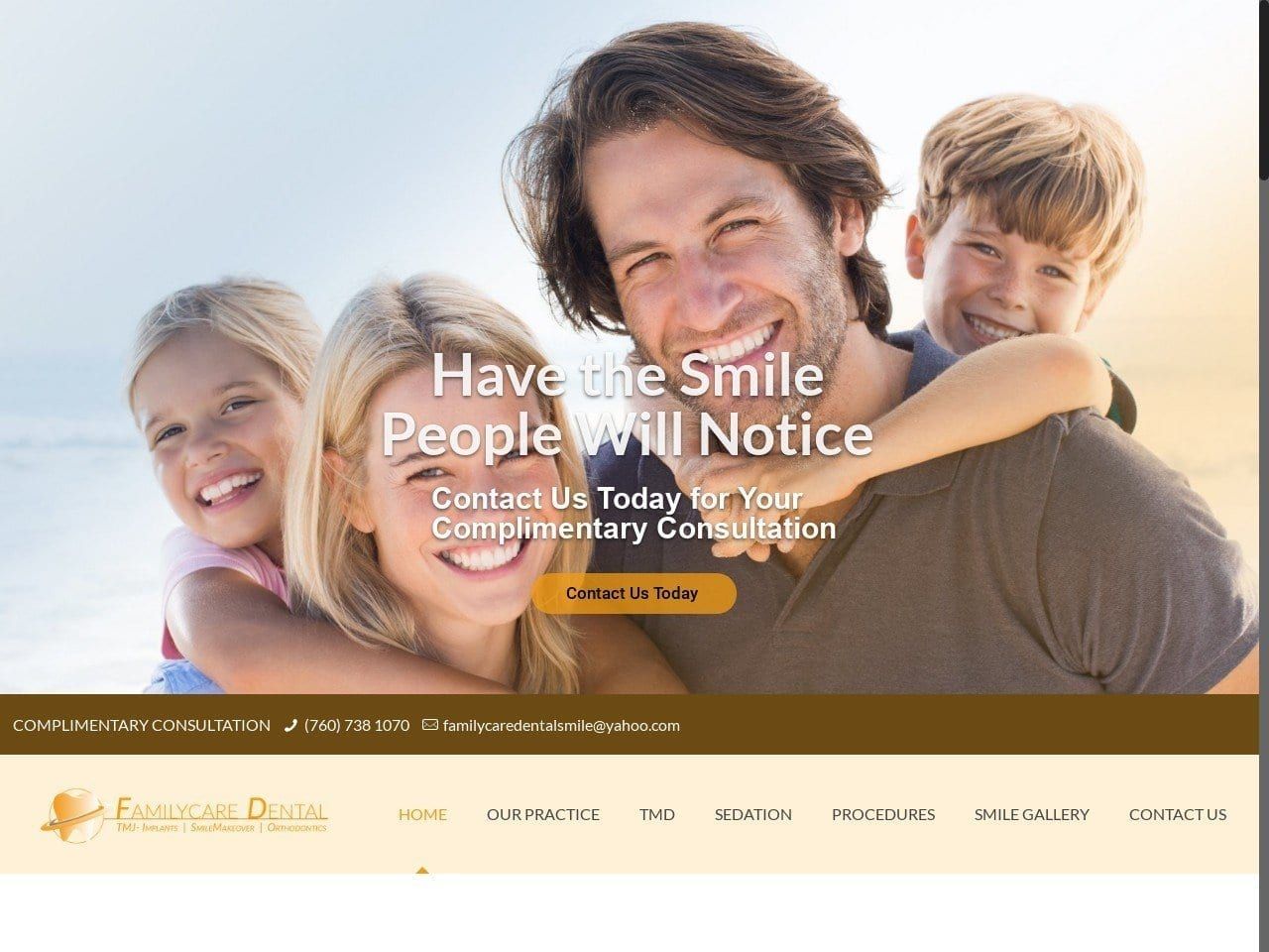 Familycare Website Screenshot from familycare-dental.com