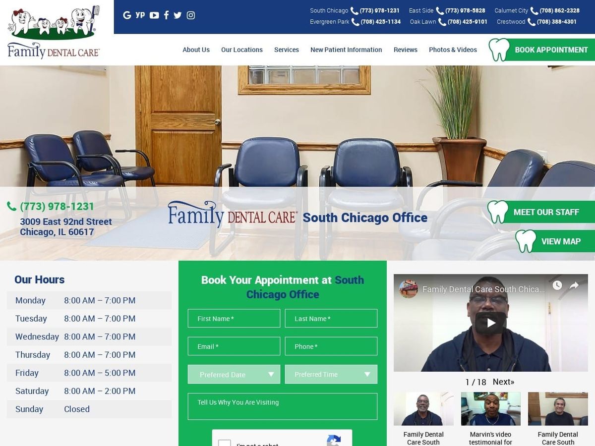 Family Dental Carechicago Website Screenshot from familydentalcarechicago.com