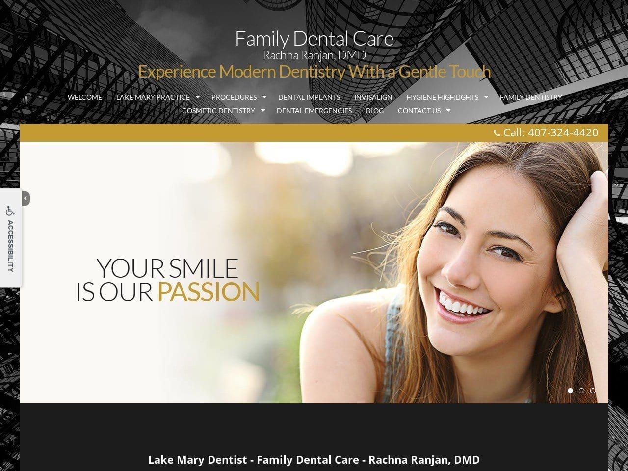 Family Dental Care Website Screenshot from familydentalcarefl.com