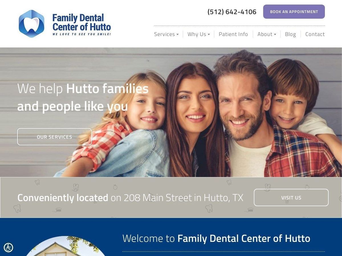 Family Dental Center Website Screenshot from familydentalcenterofhutto.com