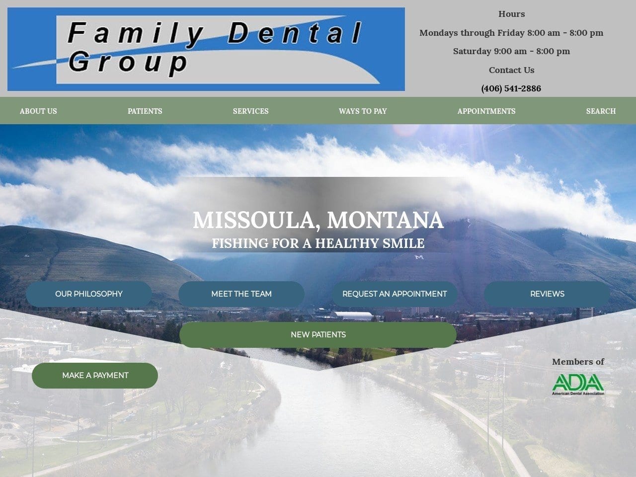 Greg Swica DDS Website Screenshot from familydentalgroup.net