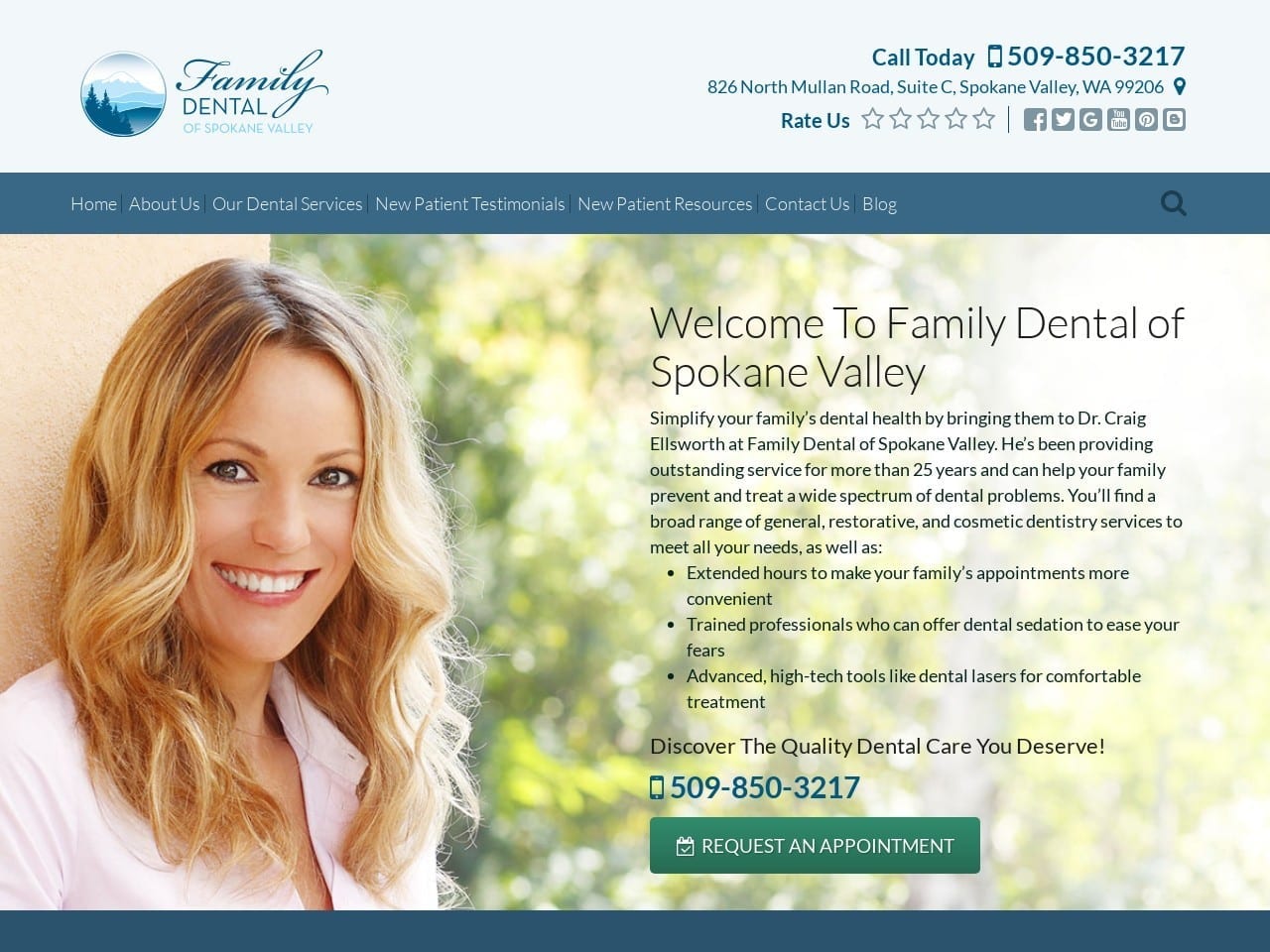 Family Dental of Spokane Valley Website Screenshot from familydentalofspokanevalley.com