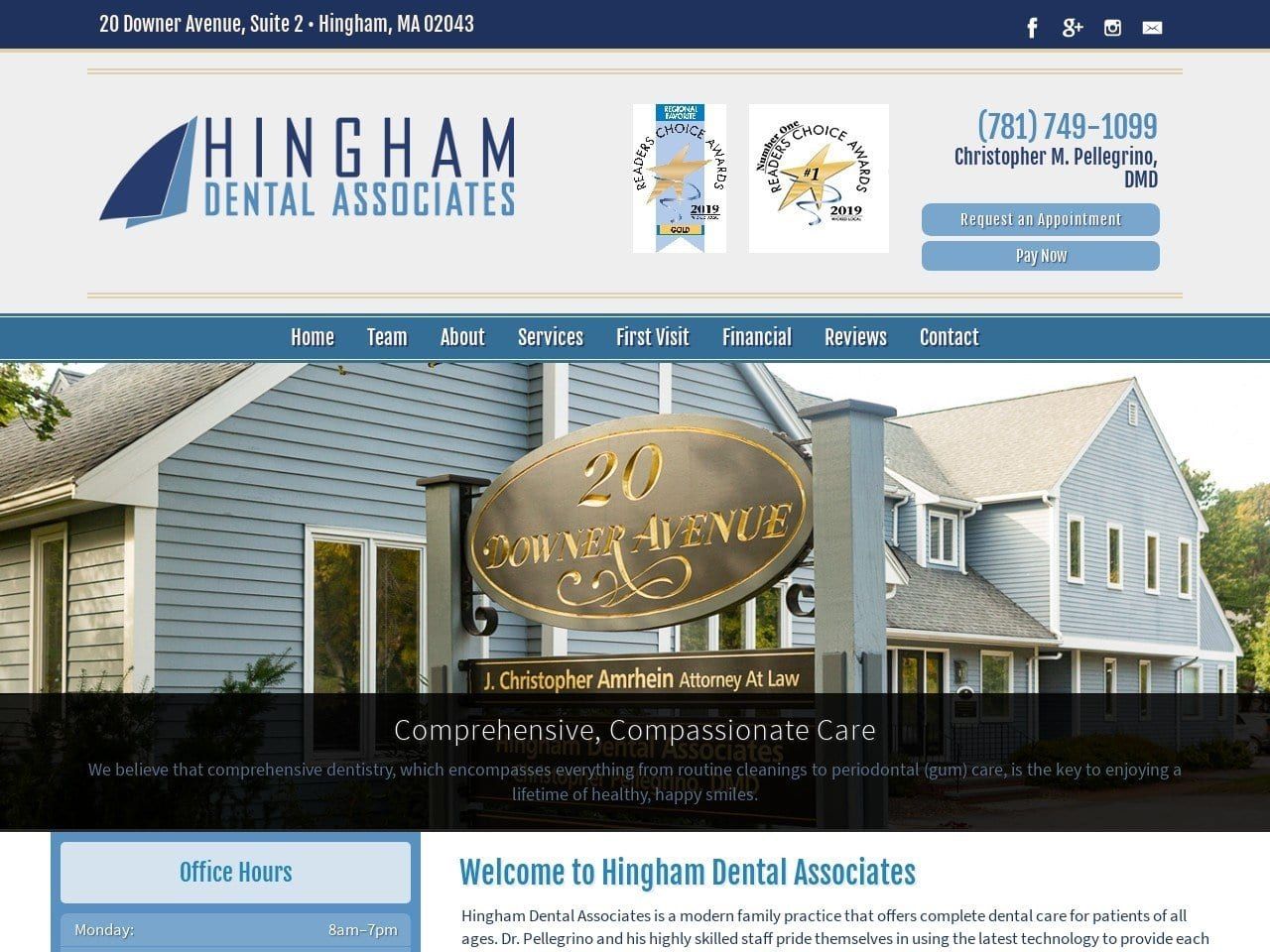 Hingham Dental Associates Website Screenshot from familydentisthingham.com