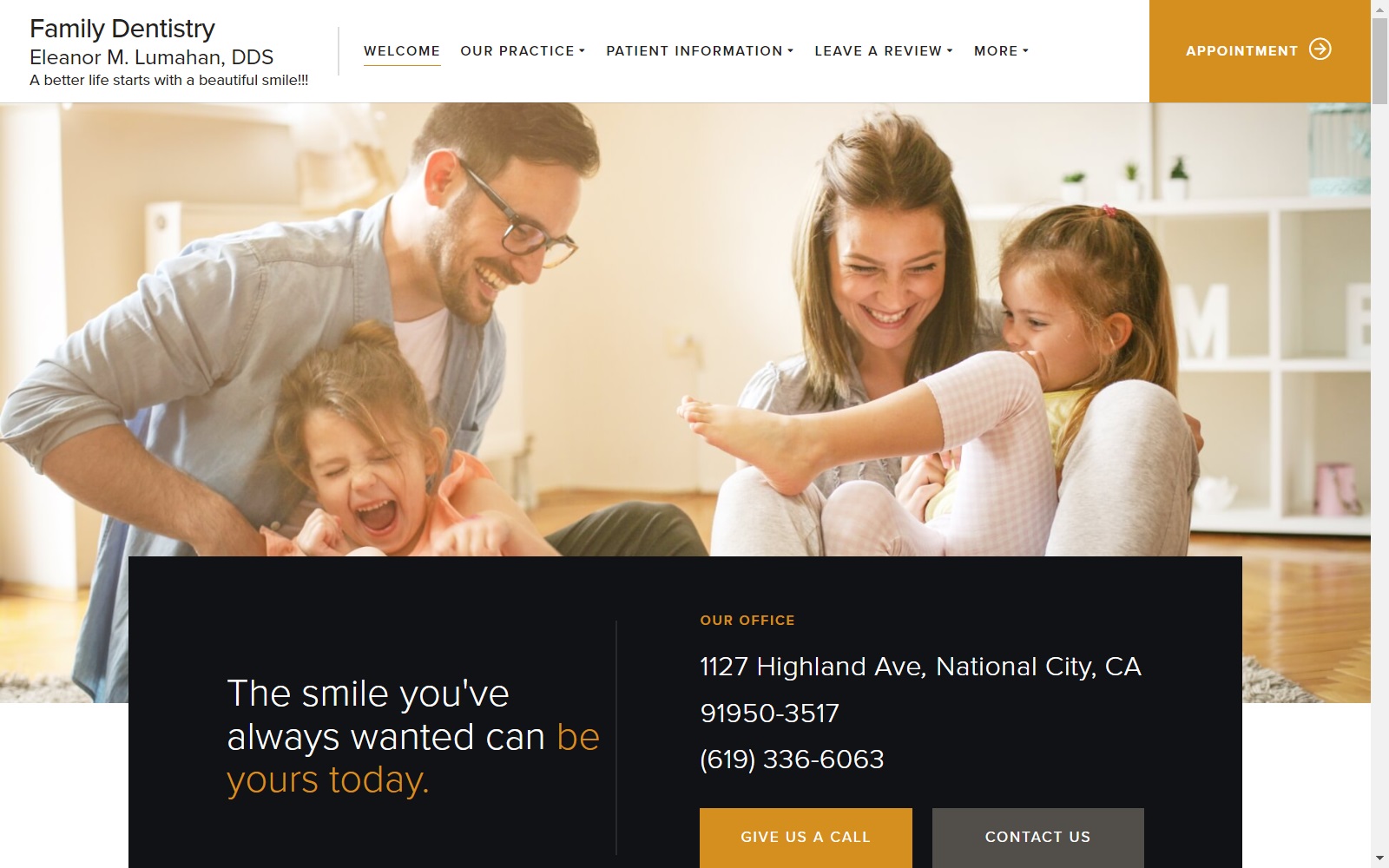 familydentistnationalcity.com screenshot