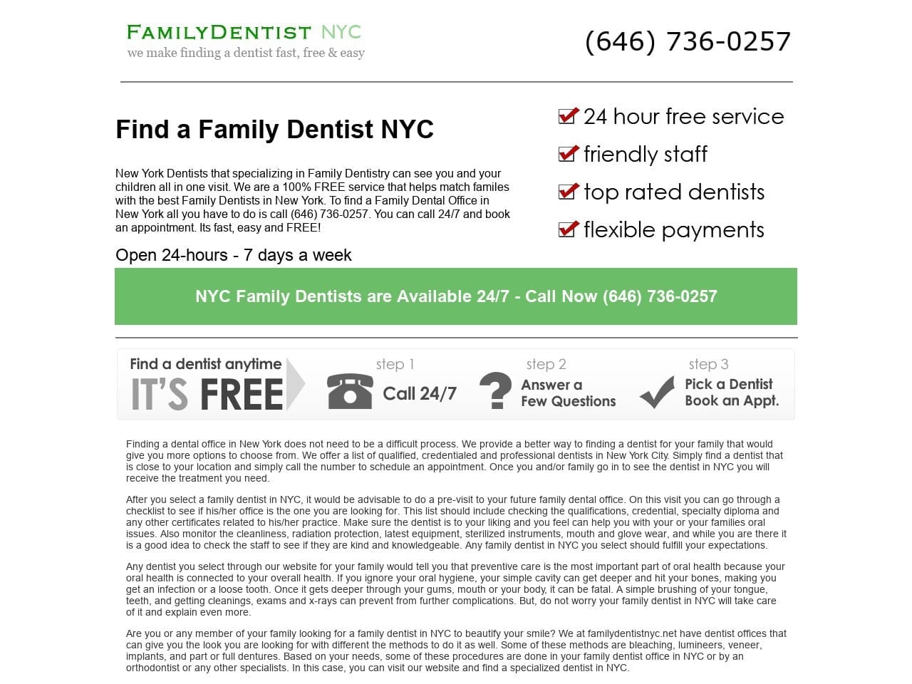 Family Dentist Nyc Website Screenshot from familydentistnyc.net