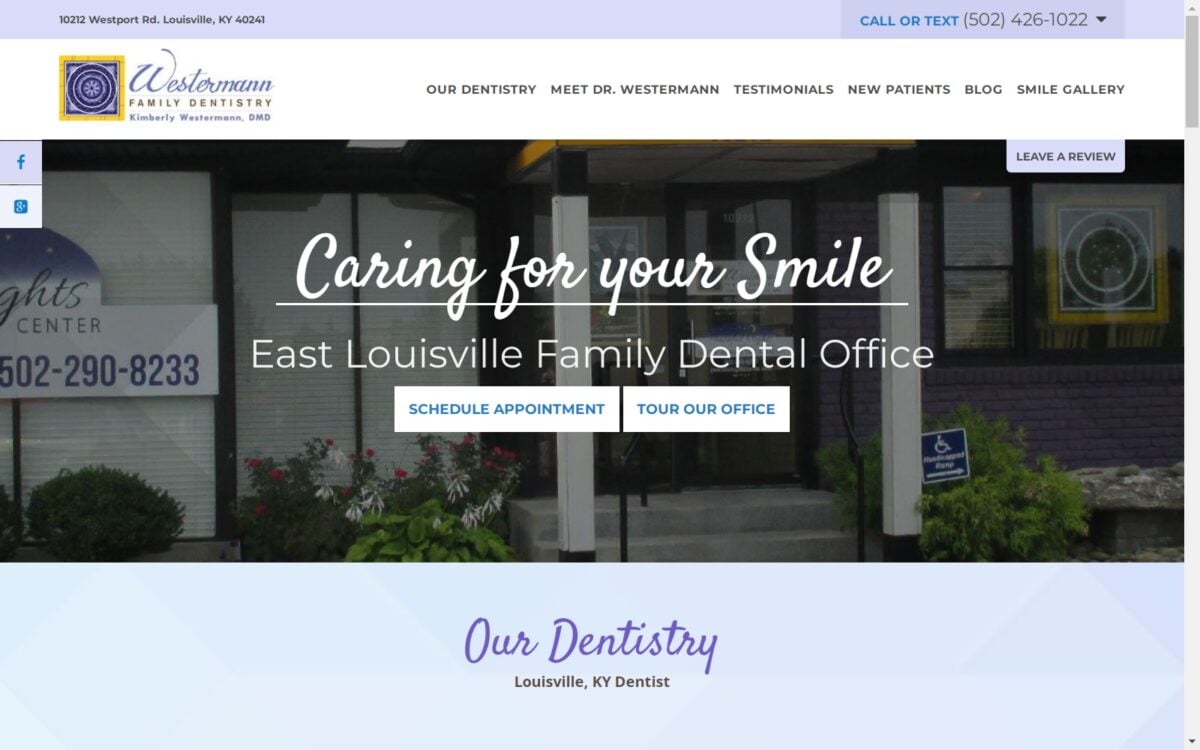 familydentistrylouisville.com screenshot