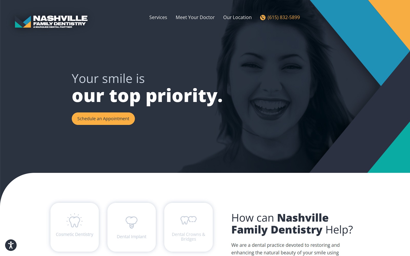 familydentistrynashville.com screenshot