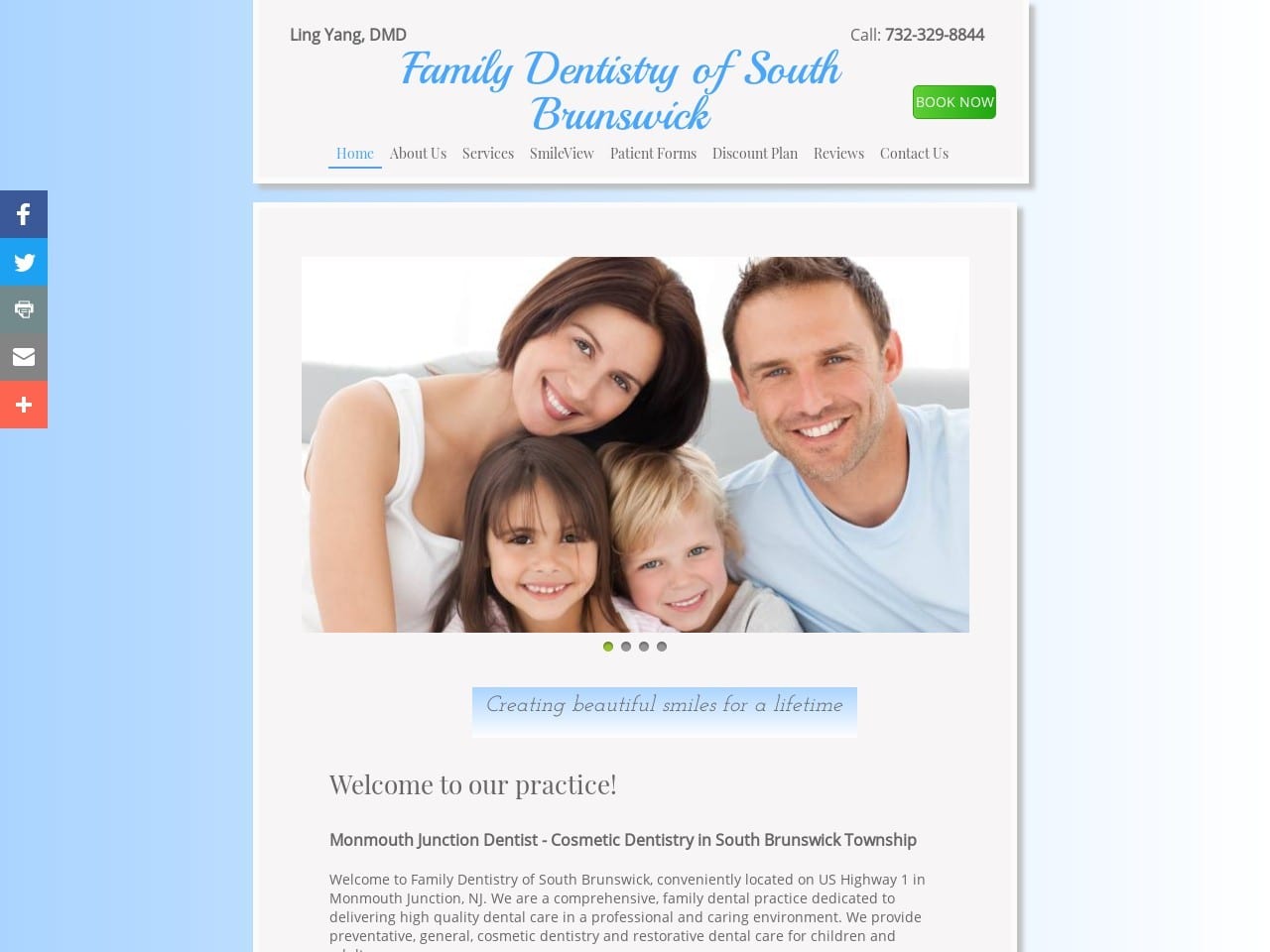 Family Dentistry of South Brunswick Website Screenshot from familydentistryofsouthbrunswick.com