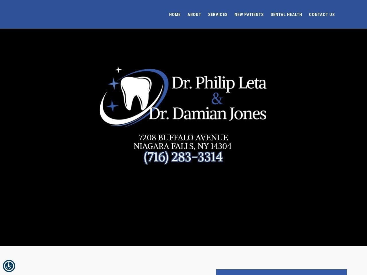 Dr Philip Leta DDS & Dr Damian Jones DDS Website Screenshot from familydentistwny.com