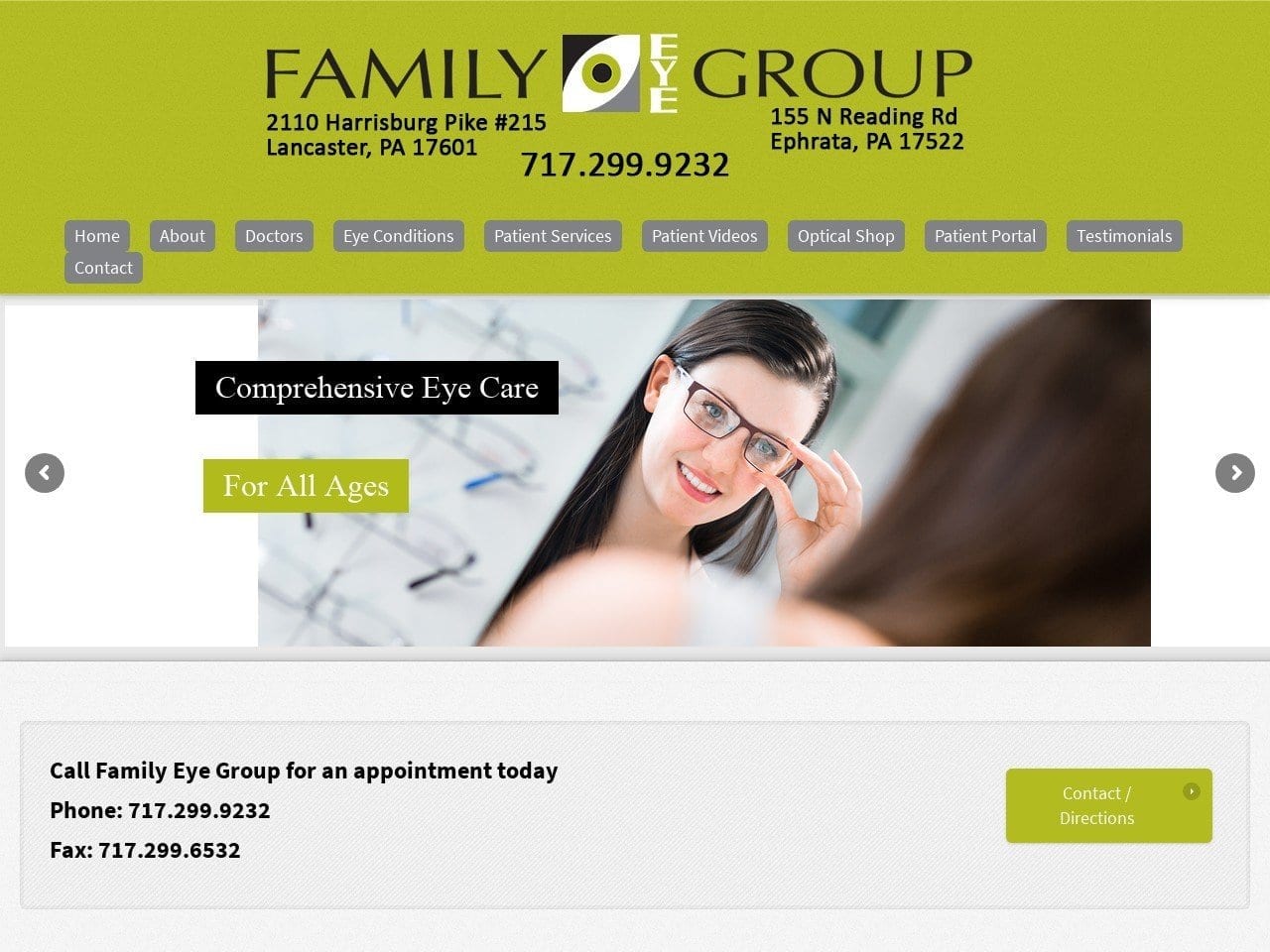 Family Eye Group Vakkas John M DDS Website Screenshot from familyeyegroup.com