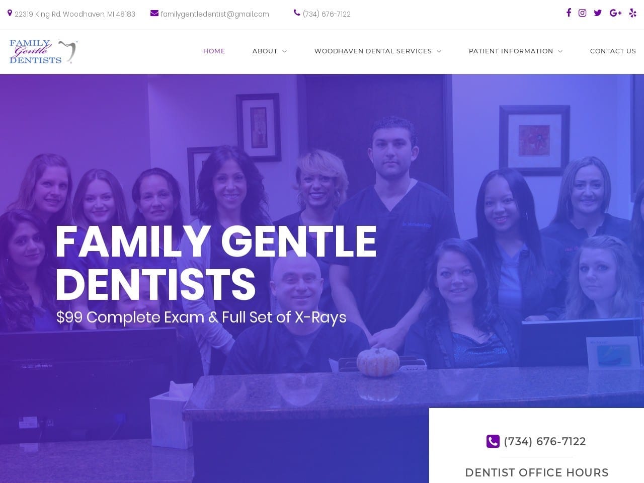 Family Gentle Dentist Website Screenshot from familygentledentists.com