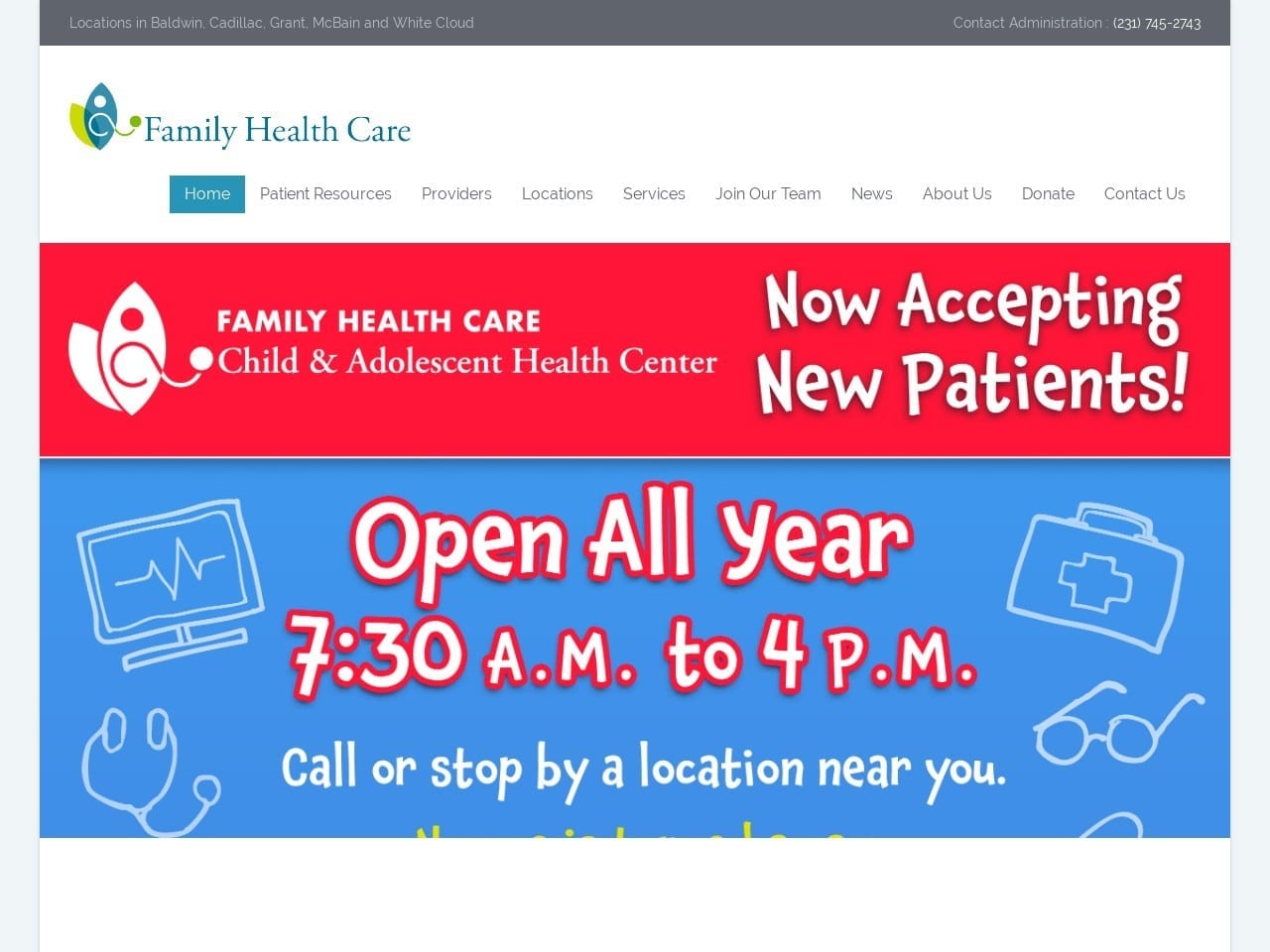 Baldwin Family Health Care Website Screenshot from familyhealthcare.org