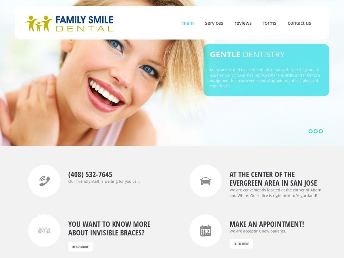 Family Smile Dental Website Screenshot from familysmiledental.com