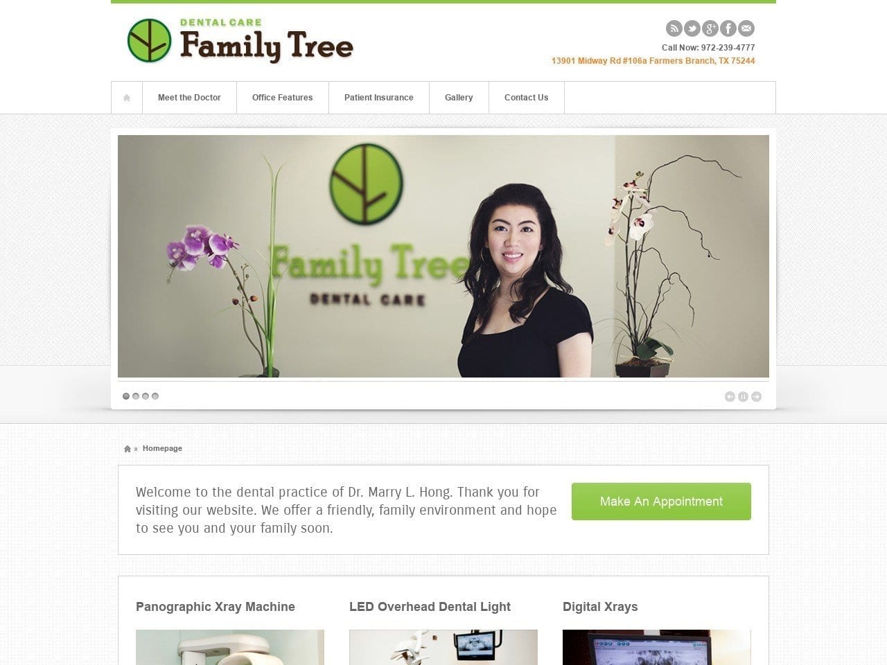 Family Tree Dental Care Website Screenshot from familytreedentalcare.com