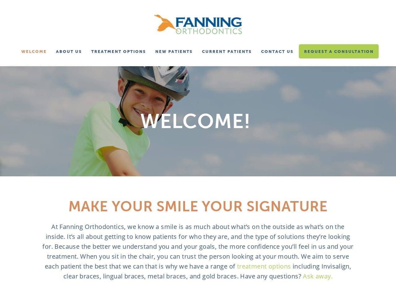 Fanning Michael J DDS MSD PC Website Screenshot from fanningorthodontics.com