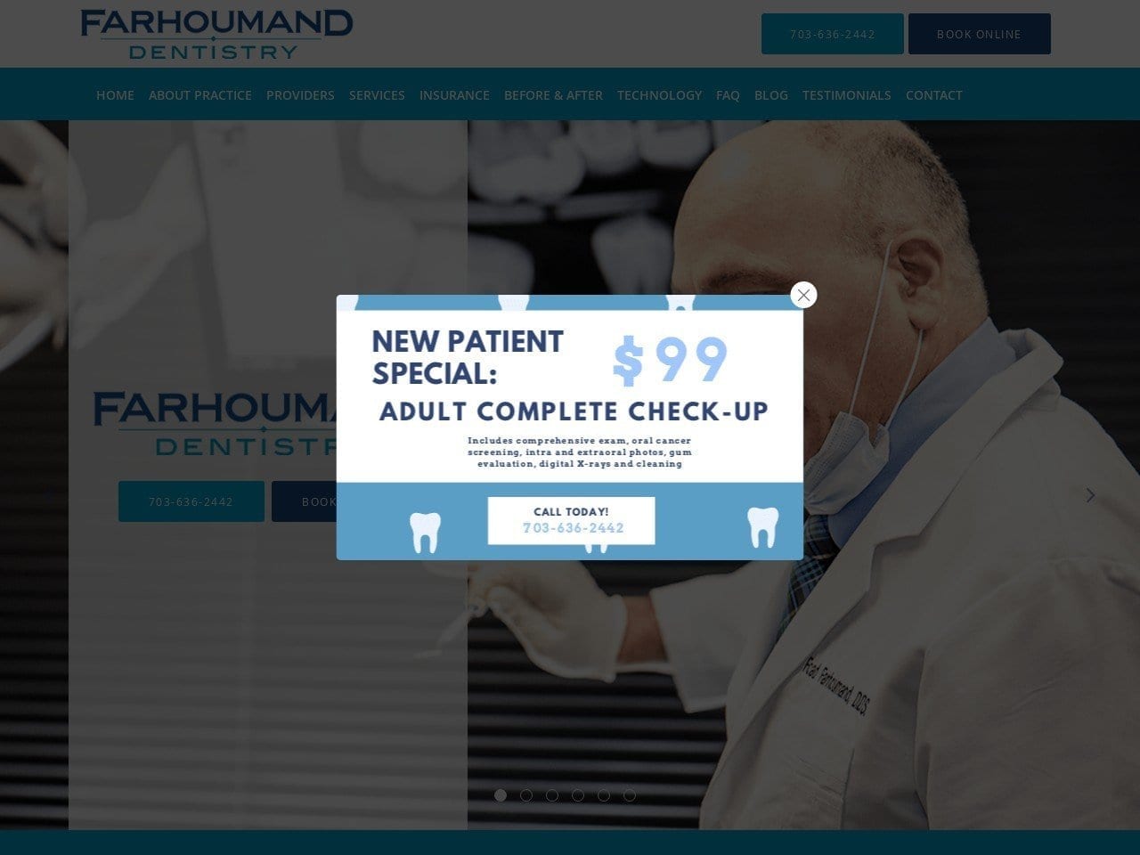 Farhoumand Farah DDS Website Screenshot from farhoumanddentistry.com