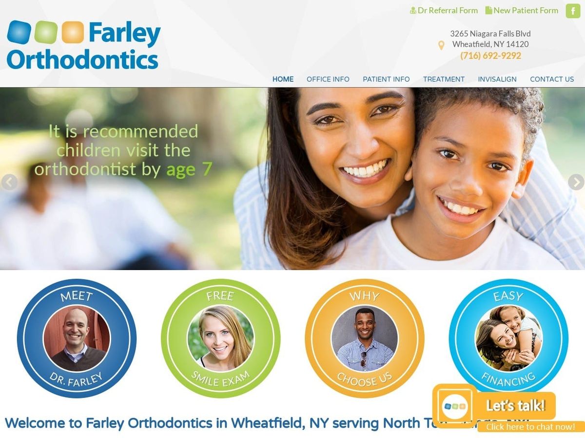 Farley Orthodontics Website Screenshot from farleyortho.com