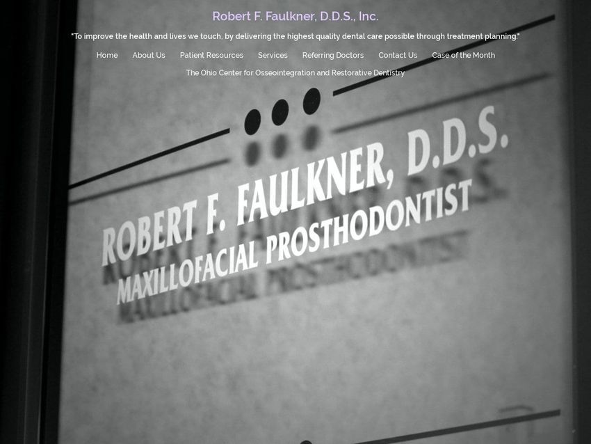 Robert F. Faulkner D.D.S. Inc. Website Screenshot from faulknerdentistry.com