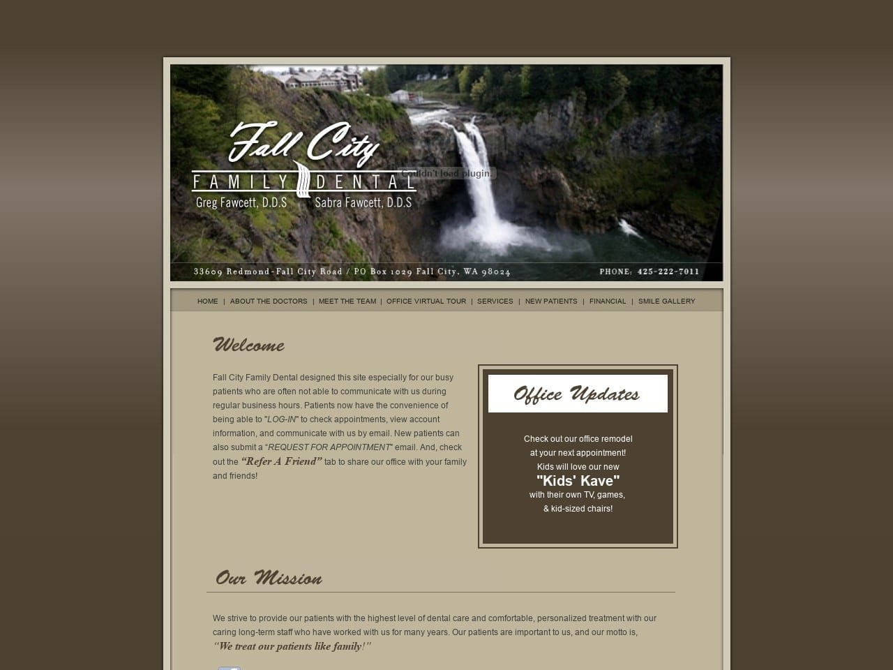 Fall City Family Dental Clinic Website Screenshot from fcfamilydental.com