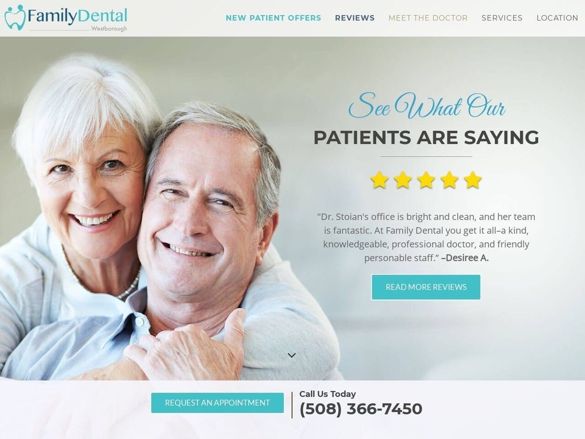 Family Dental of Westborough Website Screenshot from fdgwest.com