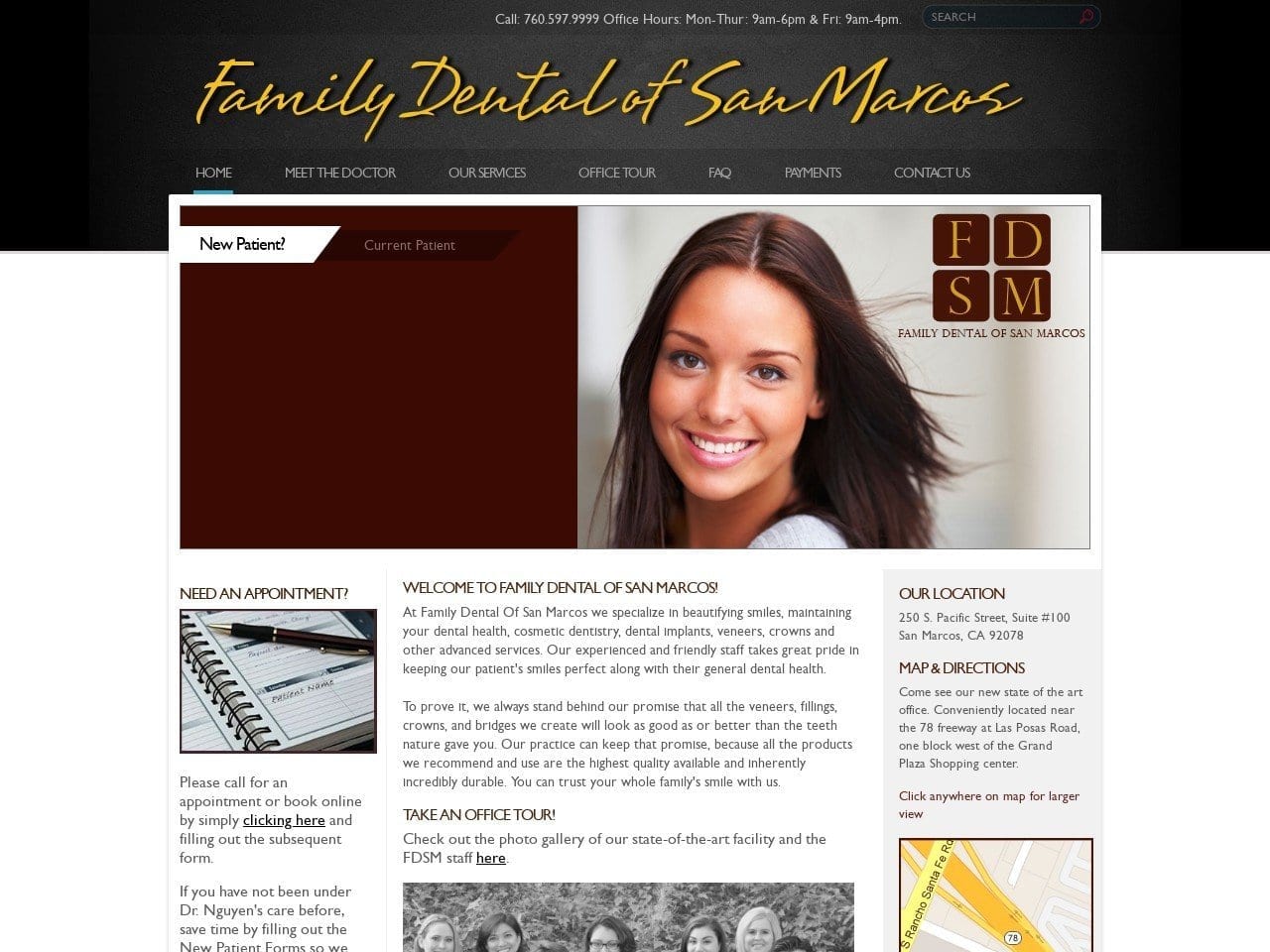 Family Dental of San Marcos Website Screenshot from fdsm.org