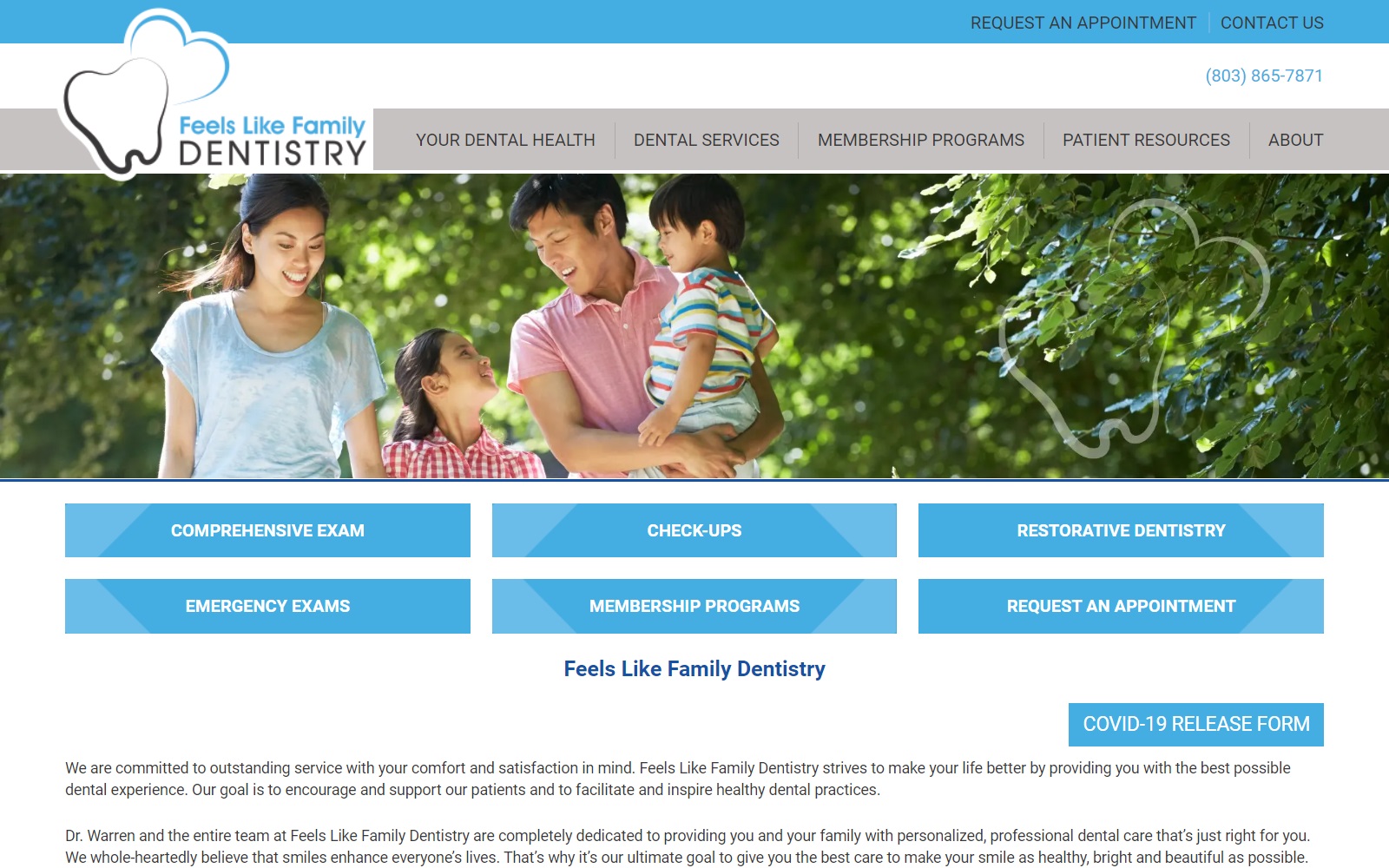 feelslikefamilydentistry.com screenshot