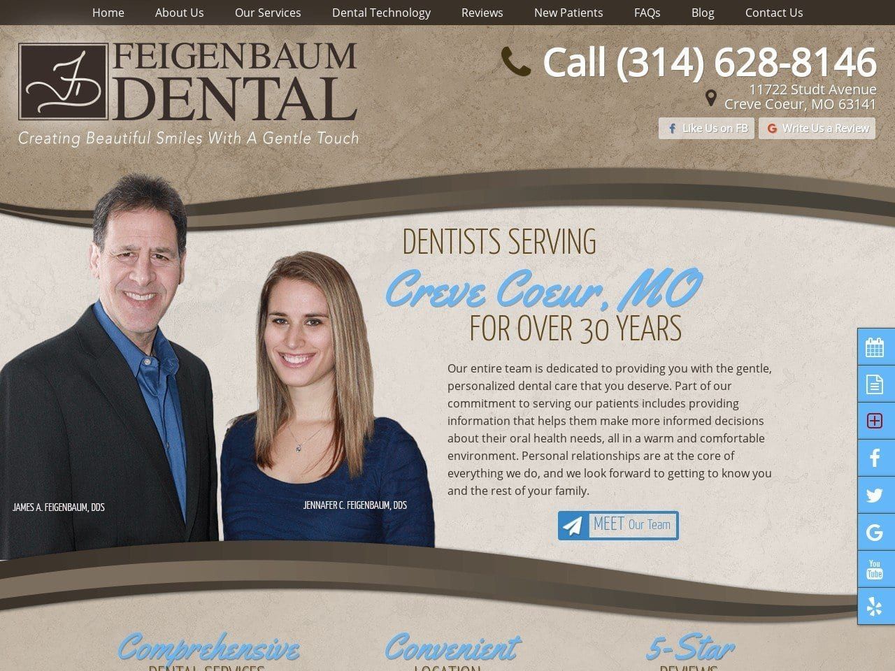 Dr. James A. Feigenbaum DDS Website Screenshot from feigenbaumdental.com