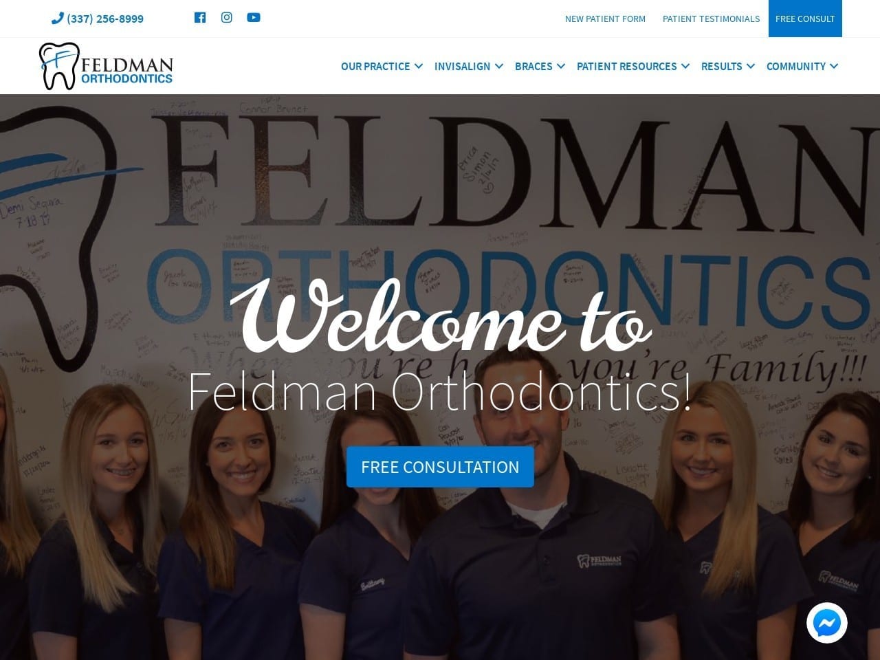 Feldman Orthodontics Website Screenshot from feldmansmiles.com