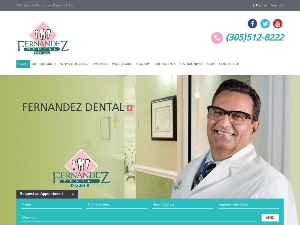 Fernandez Dental Office Website Screenshot from fernandezdentaloffice.com