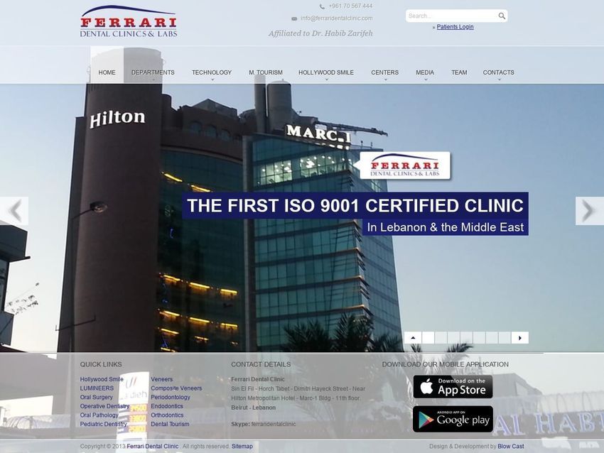 Ferrari Dental  Clinic Website Screenshot from ferraridentalclinic.com