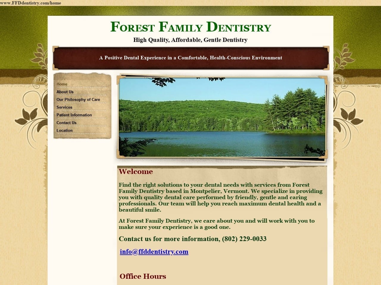 Forest Family Dentistry Website Screenshot from ffddentistry.com