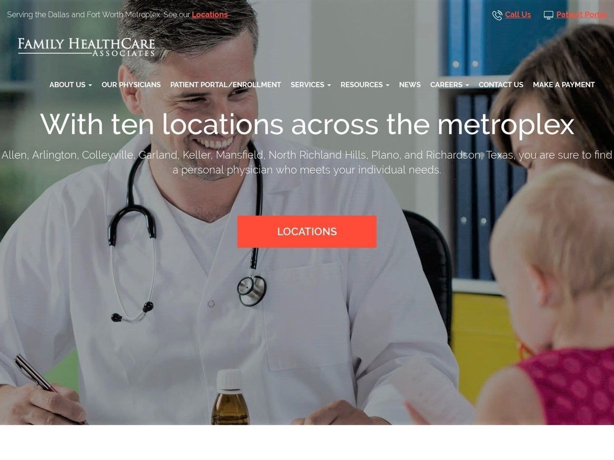 Family Healthcare Associates Website Screenshot from fhcatx.com