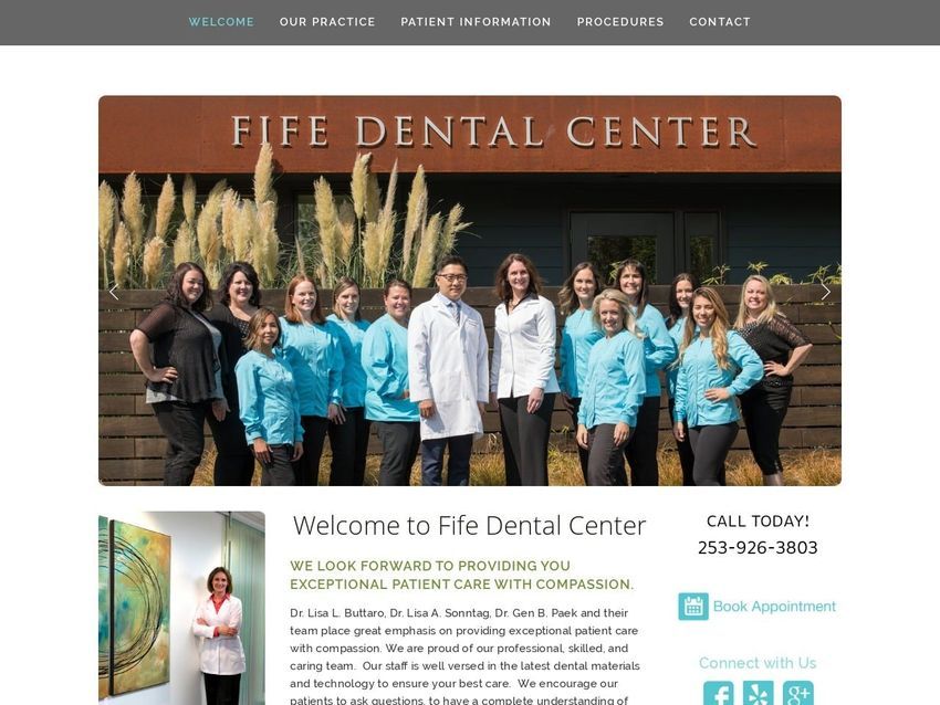 Fife Dental Center Website Screenshot from fifedentalcenter.com