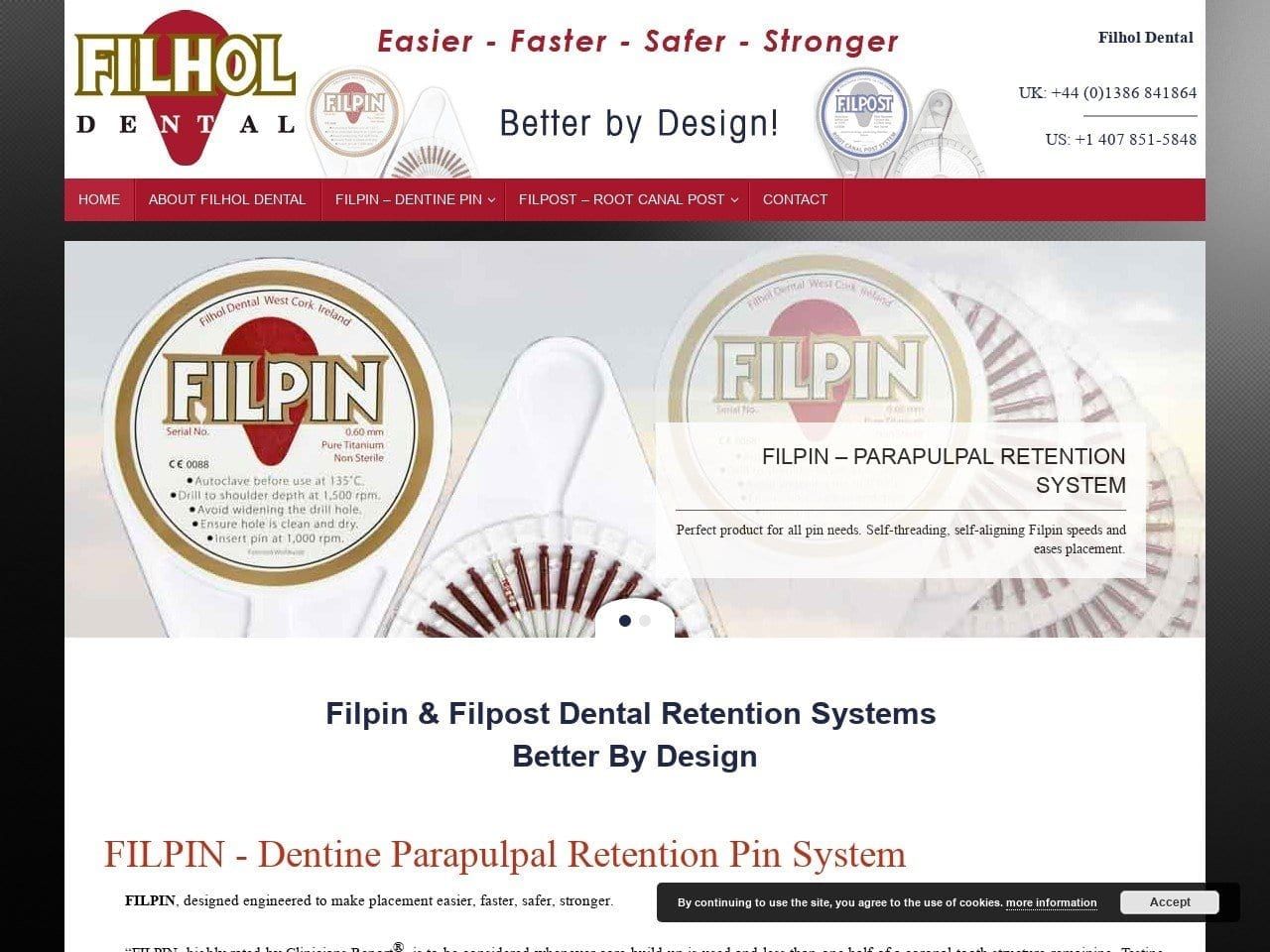 Filhol Dental Website Screenshot from filhol.com