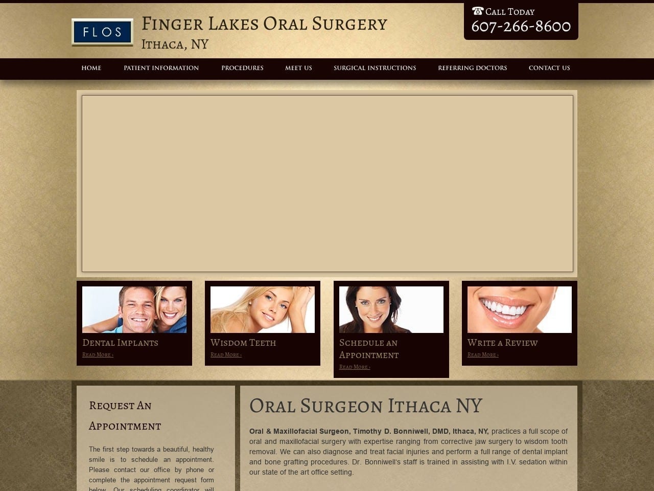 Finger Lakes Oral Surgery Website Screenshot from fingerlakesoralsurgery.com