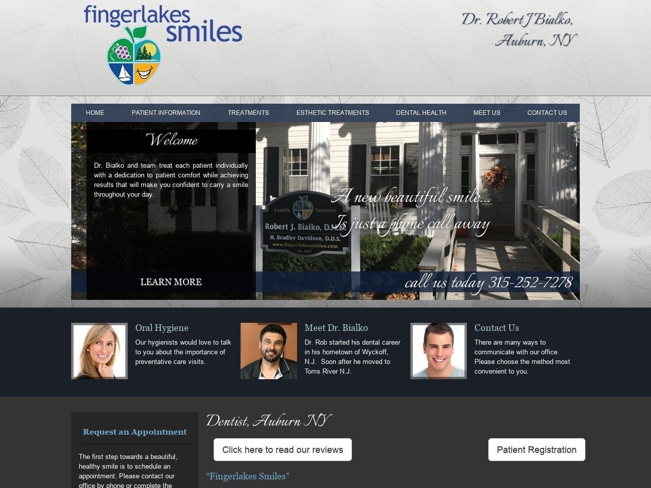 Fingerlakes Smiles Website Screenshot from fingerlakessmiles.com